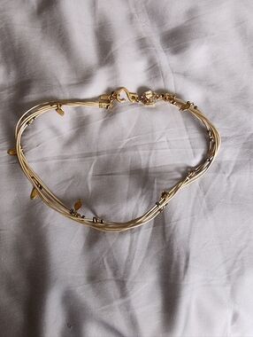 22inch Gold Multi-Strand Leaf Accent Women's Necklace /Bracelet